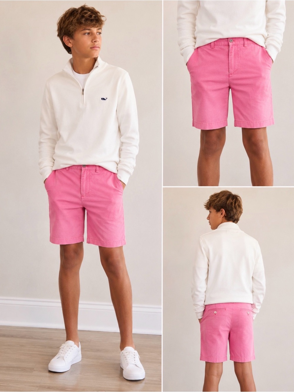 Vineyard Vines - Youth boys pink‎ 100% cotton Breaker short chino pants size 14